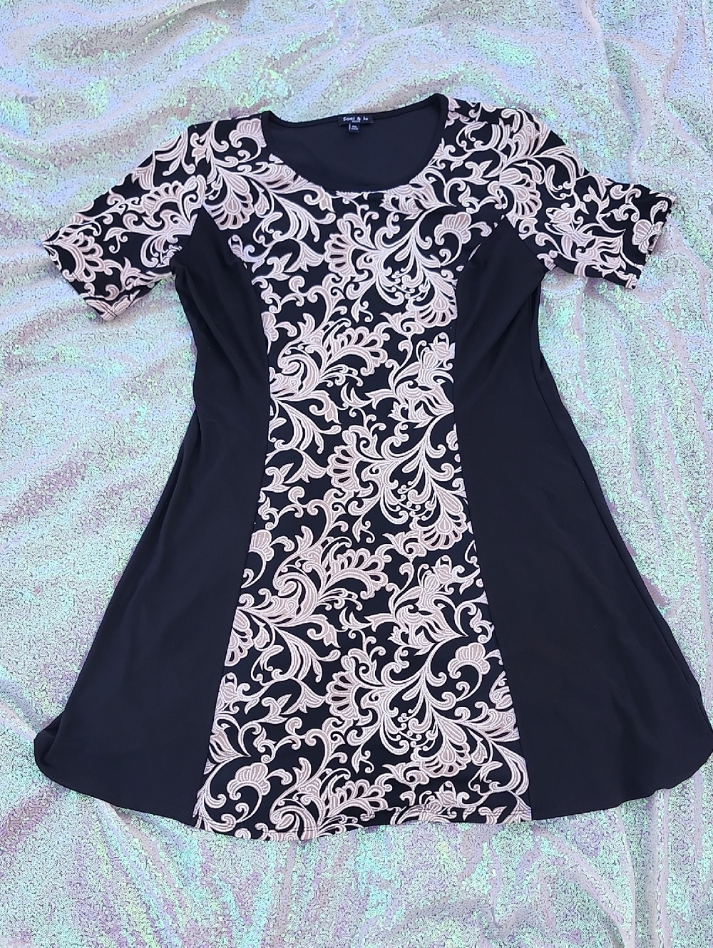 Sami & Jo Petite XL Dress!! Black And Brown Paisley! Women's